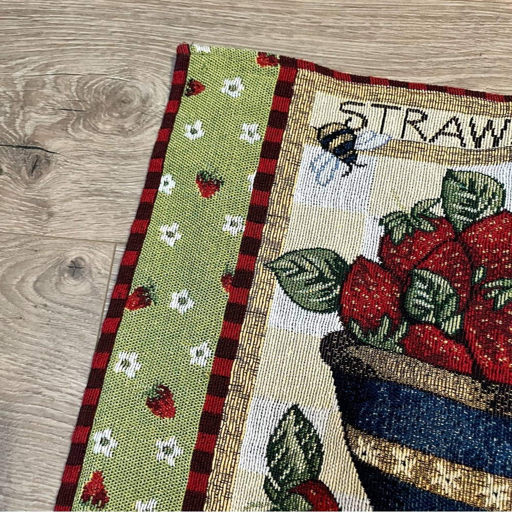Strawberry Table Runner approx 71“ x 12.5” - Picture 4 of 6